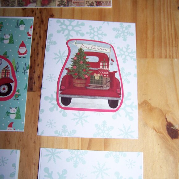 Handmade Set of 12 Vtg Transport Christmas Cards - Picture 10 of 13